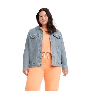 Levi's Original Trucker Denim Jacket Plus Size Jeanie Medium Wash Style A1